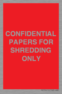 CONFIDENTIAL PAPERS FOR SHREDDING ONLY